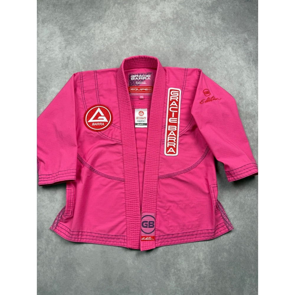 Gracie Barra Equipe GB Edition Pink BJJ Gi Kimono Jacket Youth Y3 Jiu Jitsu
